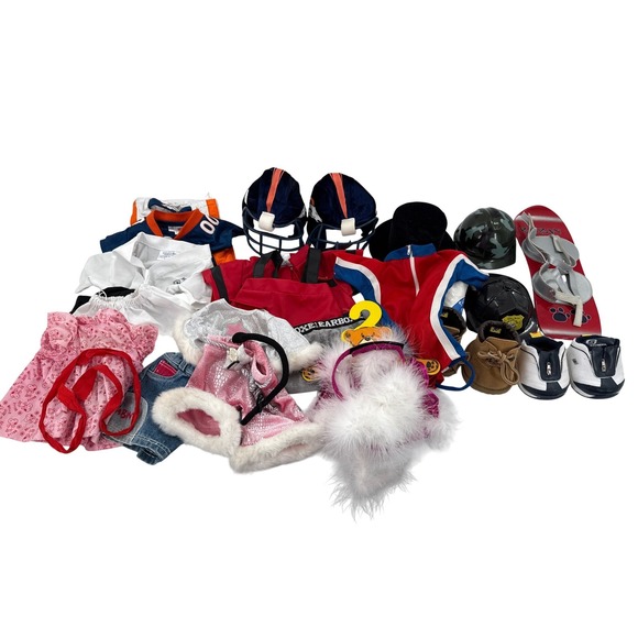 Build-A-Bear Workshop Other - Build-A-Bear Workshop Clothing Lot Multi Denver Broncos Fireman Gear 25+ pieces